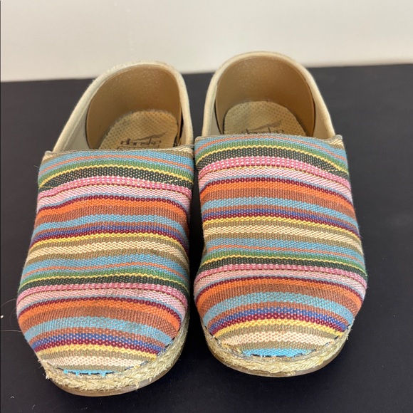 Dansko Jute Pro  Vegan Woven  Striped Espadrille Clog Size 7 - Picture 2 of 14